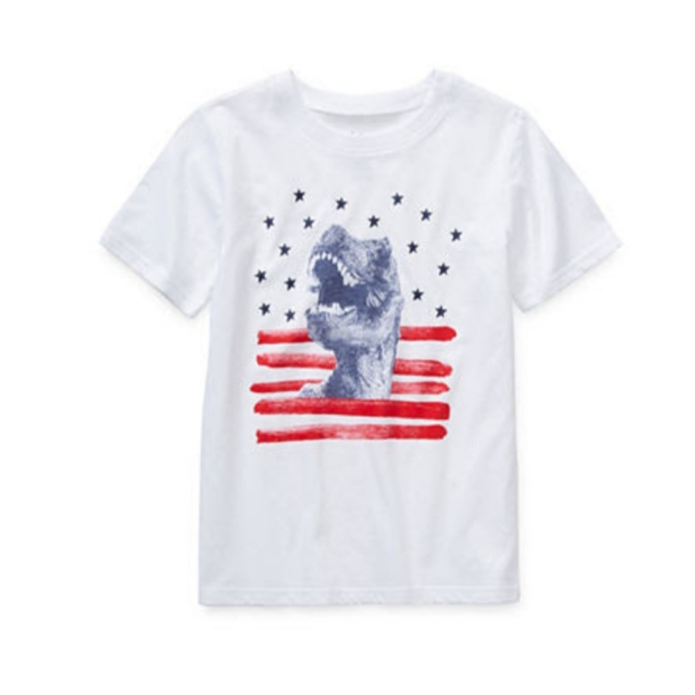 NWT City Streets Dinosaur/flag shirt - 14/16 Husky